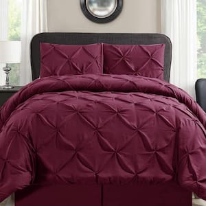 JML 3 Piece Burgundy Microfiber Queen Comforter Set WCS01-BGD-Q - The Home  Depot