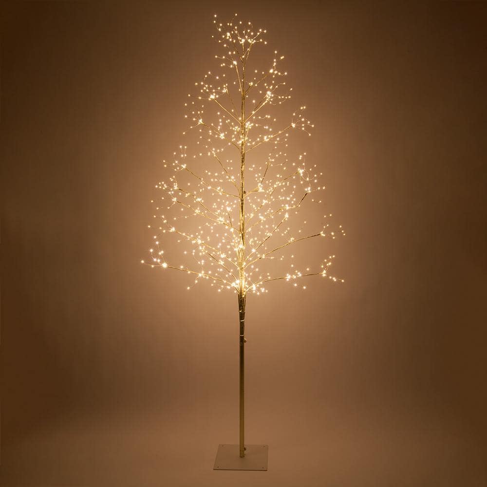 Wintergreen Lighting ft. Artificial Gold Lighted Tree with 930 Warm White  LED Fairy Lights 78619 The Home Depot