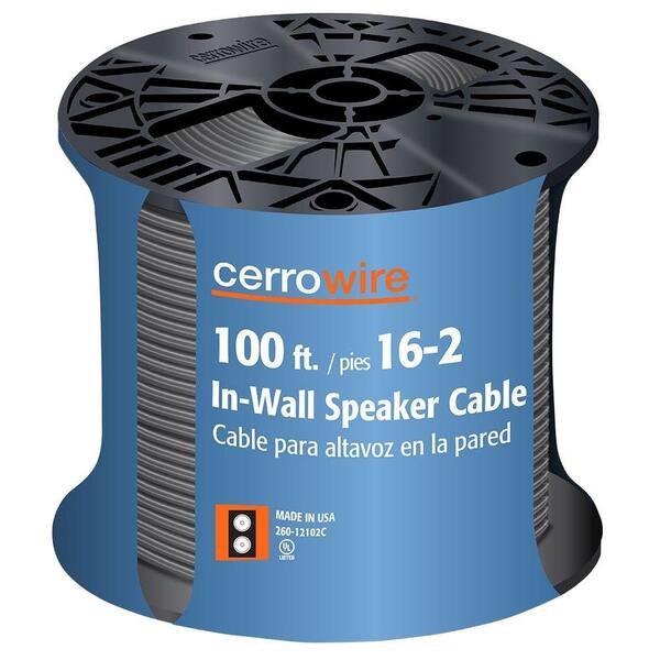Cerrowire 100 ft. 16/2 Grey Stranded Speaker Wire