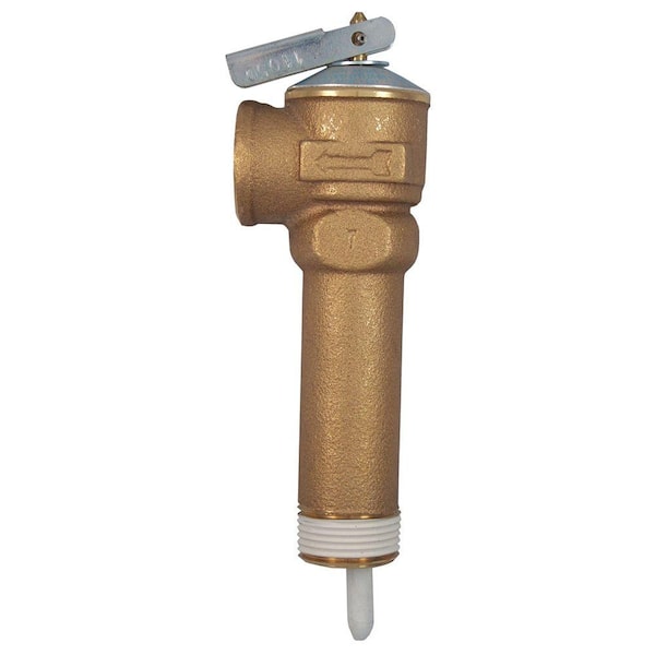 Cash Acme 3/4 in. Bronze NCLX-A Temperature and Pressure Relief Valve with 3-1/2 in. Shank MNPT Inlet x FNPT Outlet