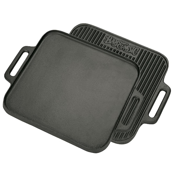 BAYOU CLASSIC 14 in. Cast Iron Reversible Square Griddle