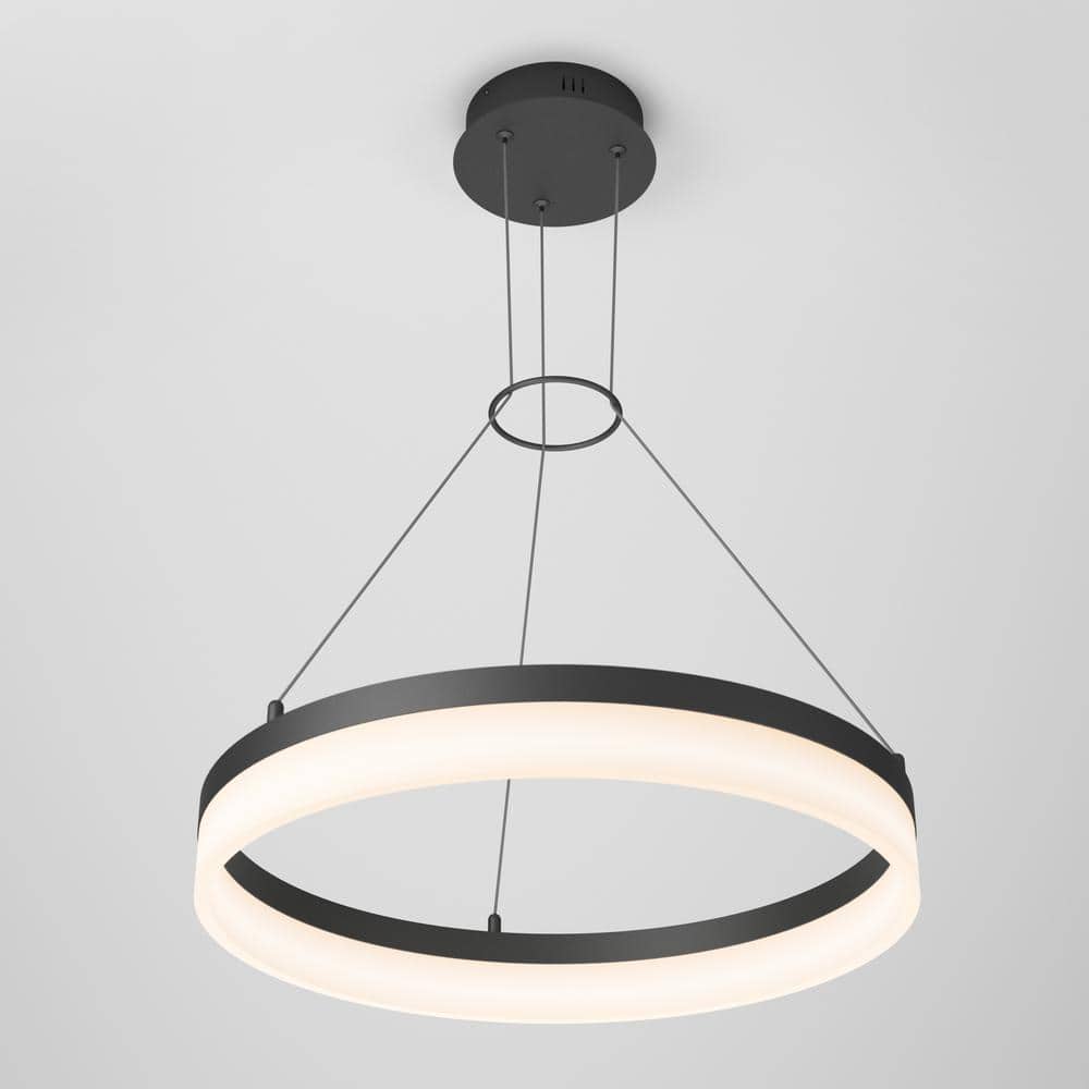 Optical Crystal Drum LED Pendant Light in Black