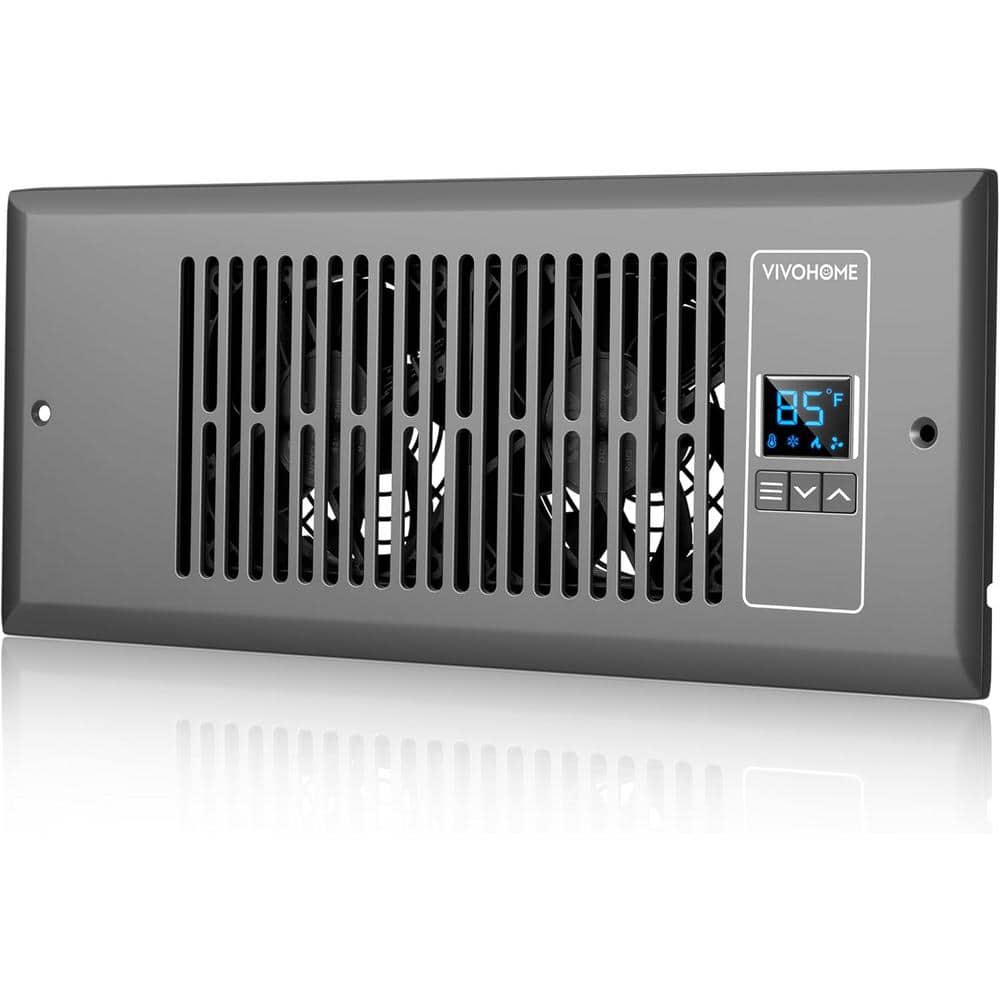 4 in. x 12 in. 120 CFM Wall Mounted Quiet Smart Register Booster Fan with Thermostat Control in Gray price history on PriceWatchPro