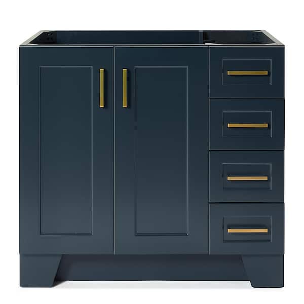 ARIEL Taylor 36 in. W x 21.5 in. D x 34.5 in. H Freestanding Bath Vanity Cabinet Only in Midnight Blue