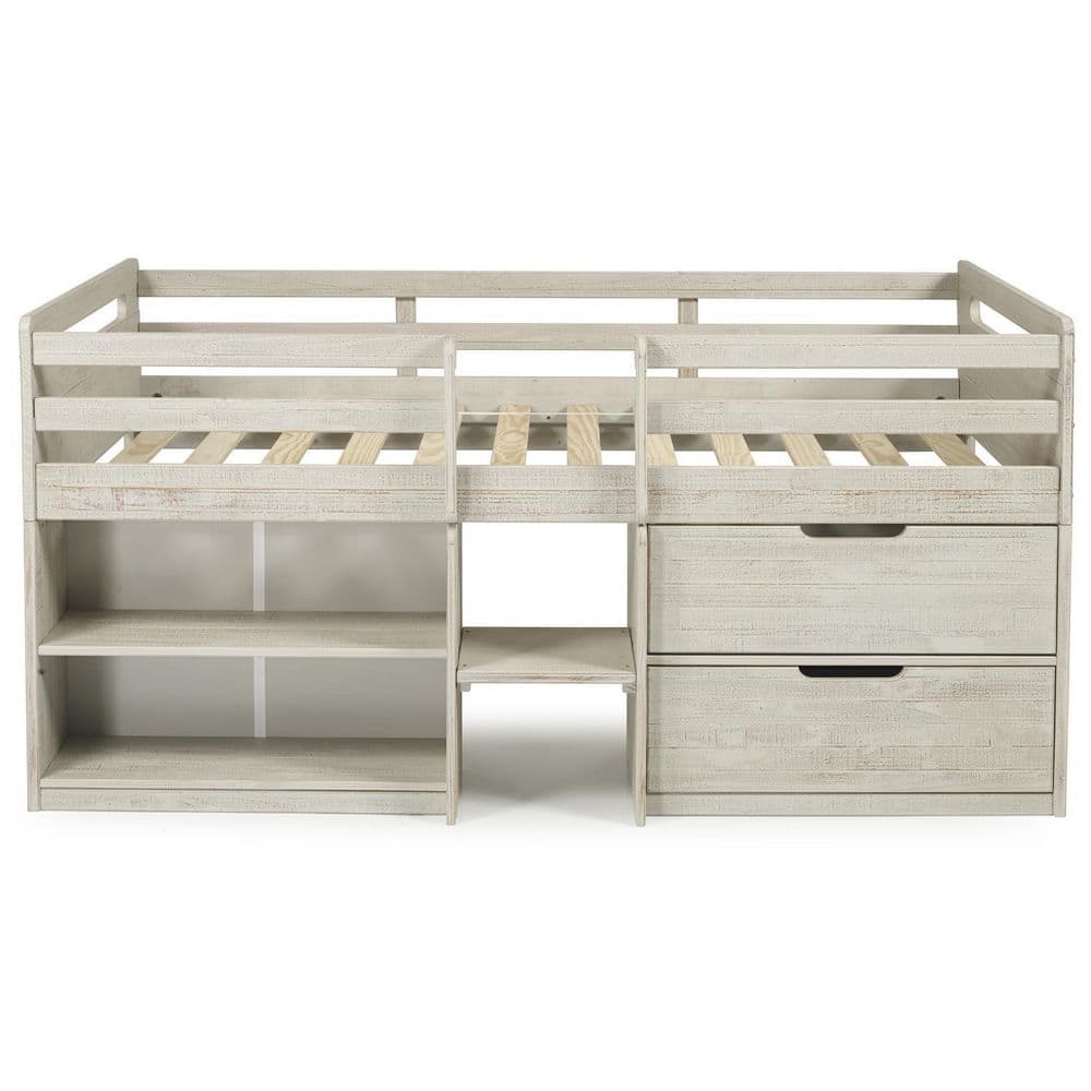 Donco Kids Rustic Light Grey Twin Low Loft Bed 2027TLLG The Home Depot