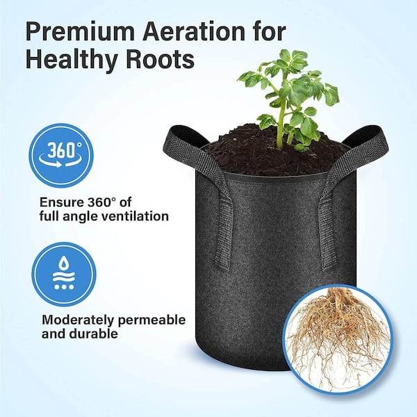 VEVOR 12 Pack 100 Gal Plant Grow Bag with Handles Aeration Fabric Pots Washable Reusable ZWSZD100JL12PCS01V0