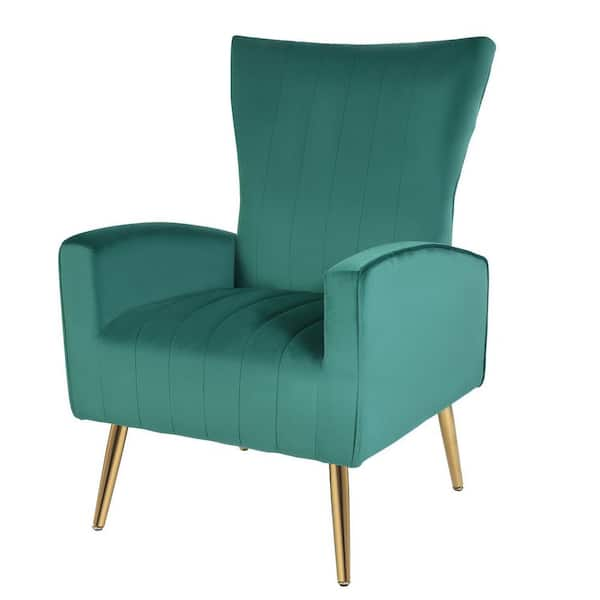 Homy Casa Bexley Green Velvet Upholstered High Back Arm Accent Chair