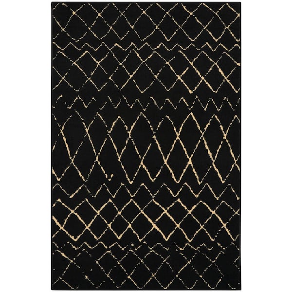 Nourison Grafix 3 ft. x 5 ft. Black Bohemian Indoor Kitchen Area Rug