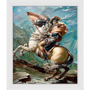 Napoleon Crossing the Alps by Jacques-Louis David Galerie White Framed Animal Oil Painting Art Print 24 in. x 28 in.
