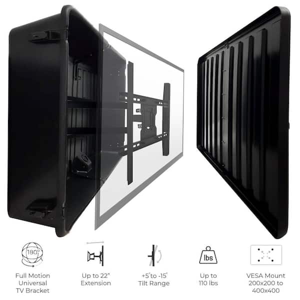 Storm Shell Outdoor TV Hard Cover Weatherproof Protection 45 in. - 55 in. Television Mounting Bracket Included