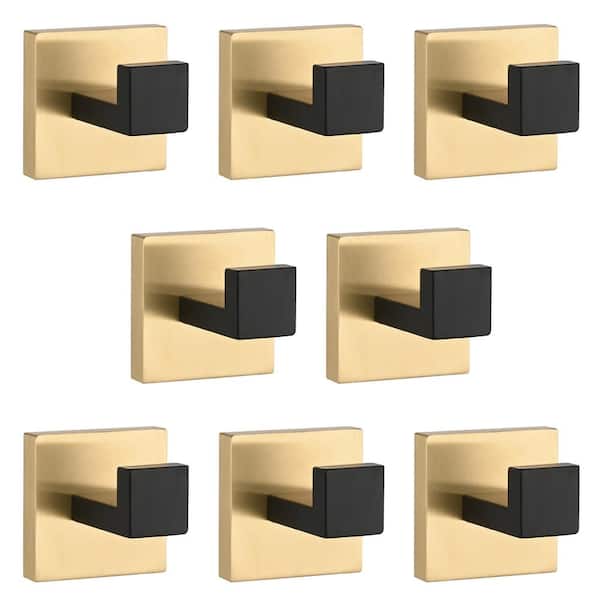 Flynama 8 -Piece Bath Hardware Set with Mounting Hardware in Gold and Matte Black
