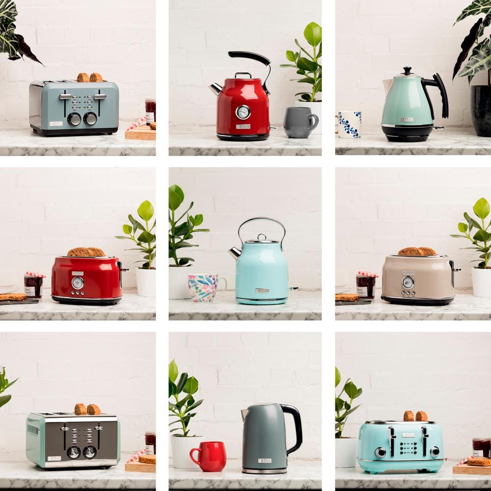 Turquoise Stainless Steel 1.8 qt Electric Kettle with Comfort Grip