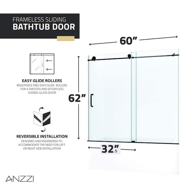 Have a question about ANZZI Don Series 60 in. x 62 in. Frameless 