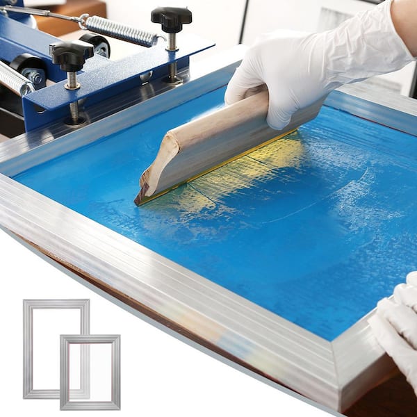 Screen Printing Kit, 2-Pieces Aluminum Silk Screen Printing Frames 8 x 10/10 x 14 in. 110-Count Mesh
