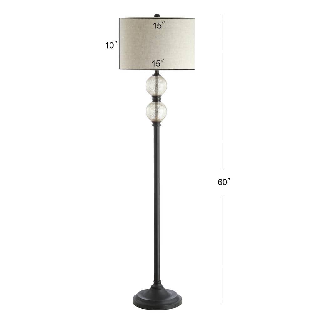 January 60" Black and Bronze Glass Floor Lamp