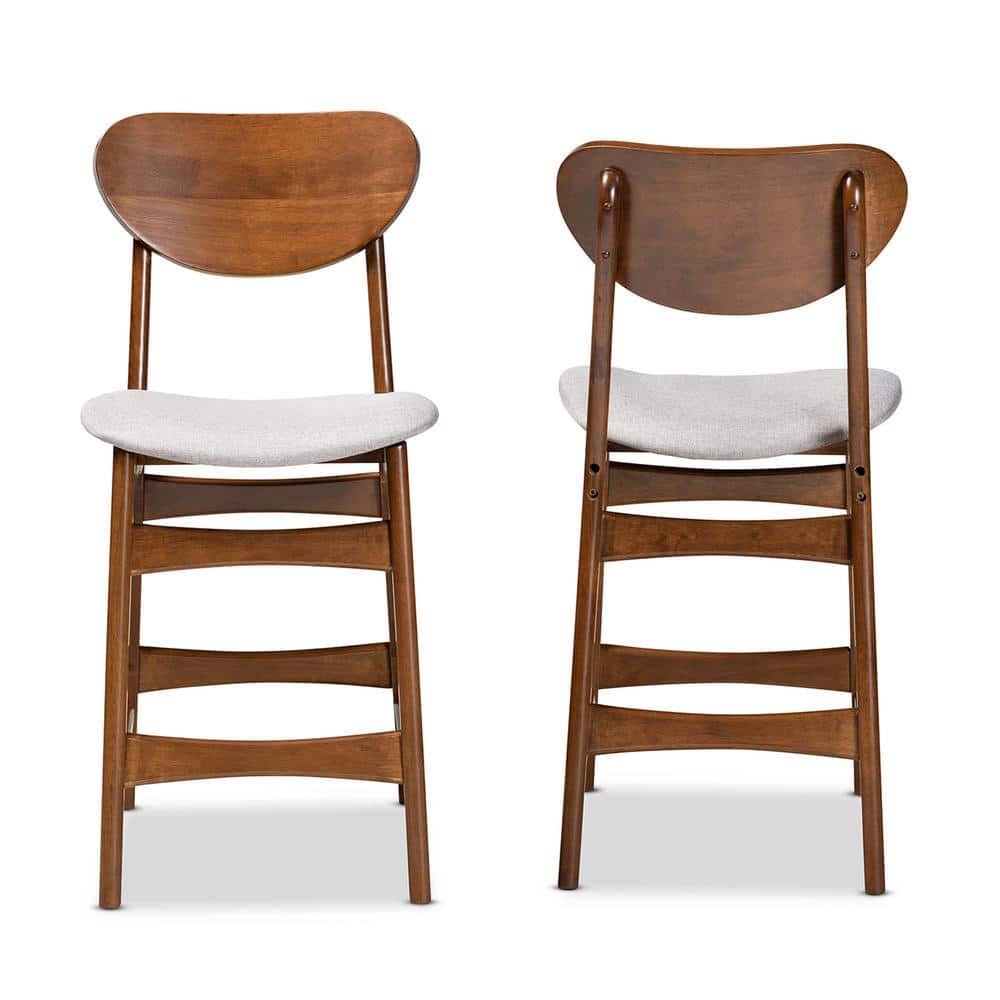 Katya Adjustable Gray Wood Counter Height Barstool Set
