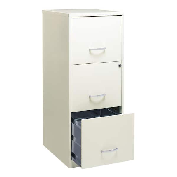 Space Solutions 18 Inch 3-Drawer Vertical Organizer Cabinet for Office, White