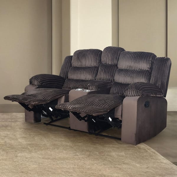 New Classic Furniture Willow Brown 74.5 In. Brown Polyester 2-Seater Loveseat