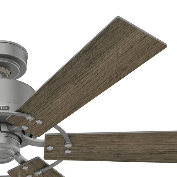 Hunter - Gilrock 52 in. Indoor Matte Silver Ceiling Fan For Bedrooms