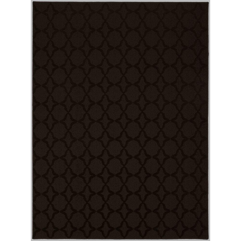 Mocha Trellis 5' x 7' Tufted Synthetic Area Rug