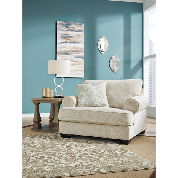 Monaghan Beige Polyester Chair and a Half with Removable Cushions