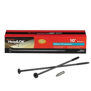 #9 x 10 in. HeadLOK Black 6-Lobe Drive Flat Head Structural Wood Screw (50 Pack)