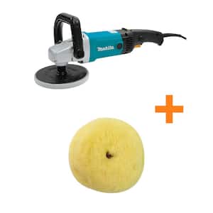 10 Amp 7 in. Corded Variable Speed Hook and Loop Sander/Polisher with Hook and Loop Polishing and Waxing Bonnet