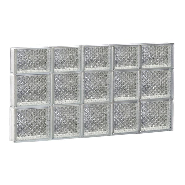 Clearly Secure 32.75 in. x 21.25 in. x 3.125 in. Frameless Diamond Pattern Non-Vented Glass Block Window