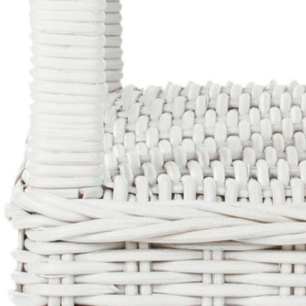 Bowen White Wicker and Rattan Box Accent Table