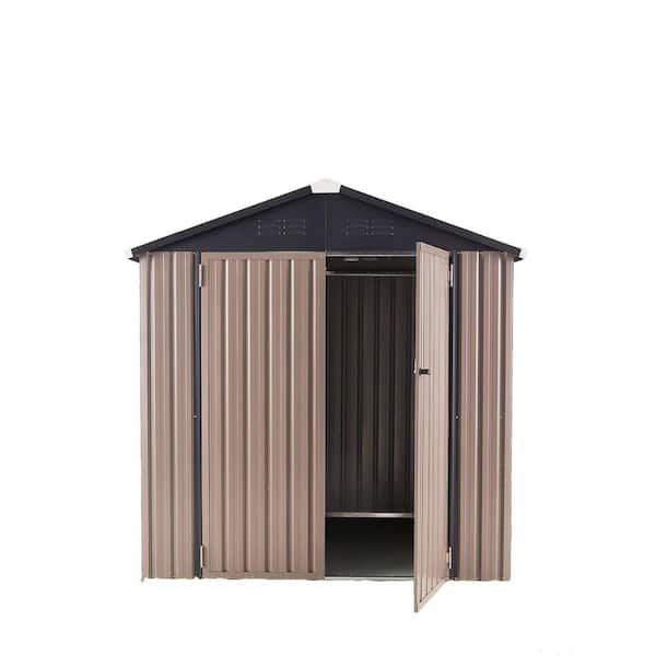 6 ft. W x 6 ft. D Gray Metal Storage Utility Shed for Backyard, Patio and Lawn (36 sq. ft. )