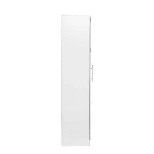 Modern White 2-Tier 2 Doors Stackable Wall Mounted Storage Cabinet