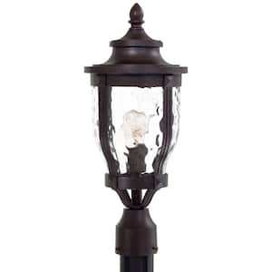 1-Light Outdoor Corona Bronze Post Lantern