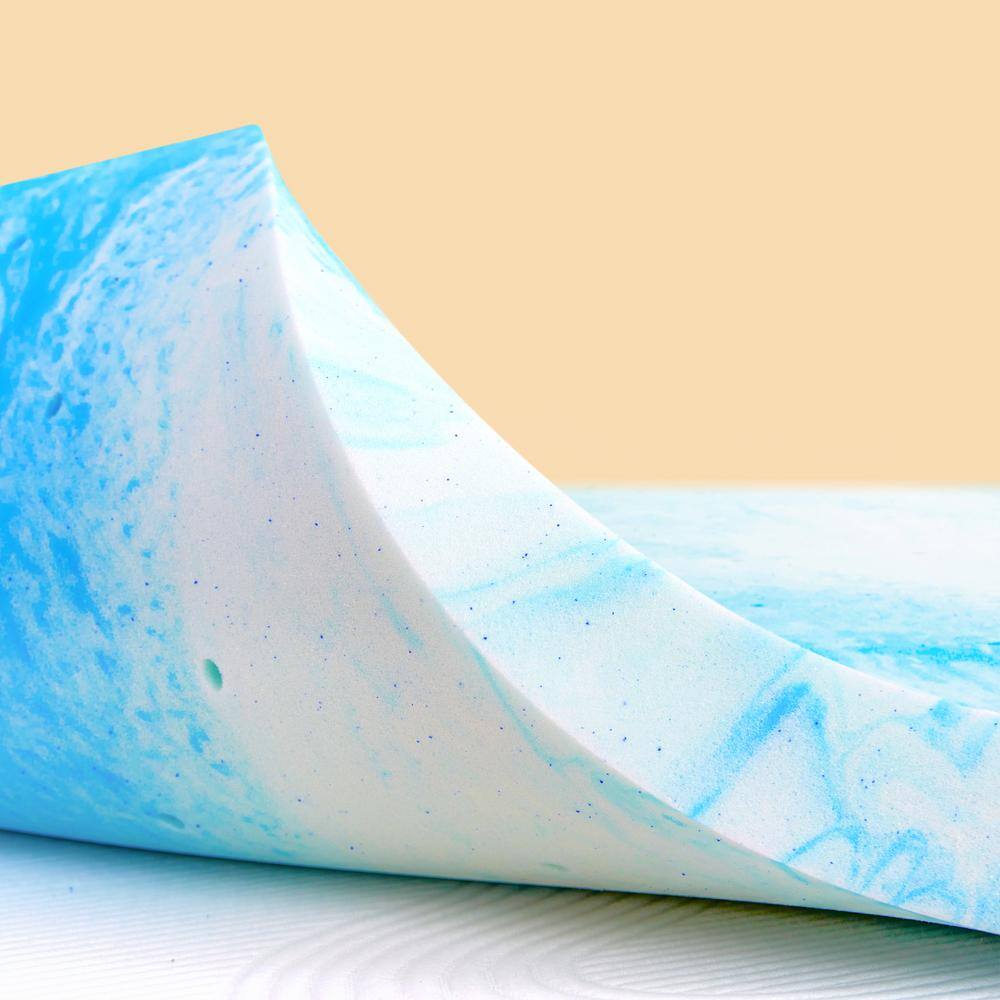 Zinus Swirl Gel Cooling Memory Foam Mattress Topper – CertiPUR-US Certified, Various Sizes