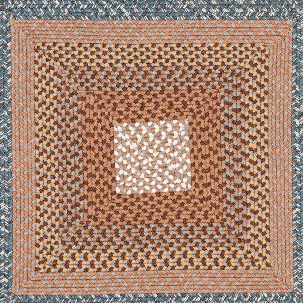 Handwoven Reversible Braided Square Rug in Vibrant Blue - Synthetic, Easy Care