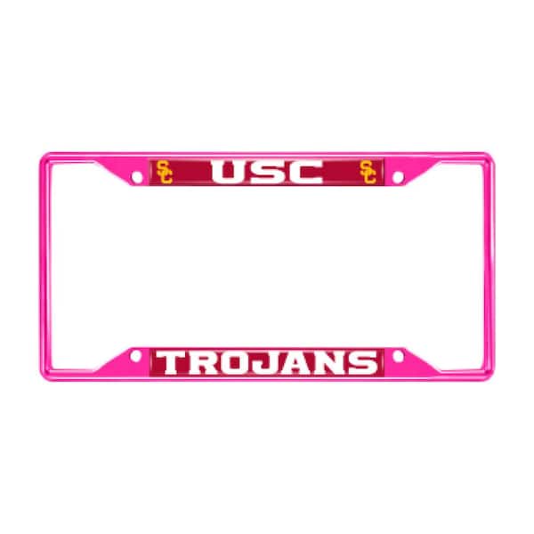 FANMATS Universal Fit University of Southern California License Plate Frame - Pink