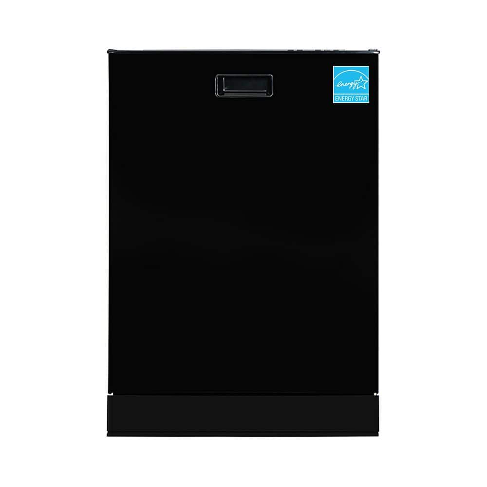 "24"" Built-In Tall Tub Dishwasher Europe made w/Top Control 15 Place Settings & 8 Wash Cycles in Black"