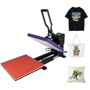 Heat Press Machine with Slide Out Drawer 15 in. x 15 in. with Digital Control Panel in Purple for T-Shirt