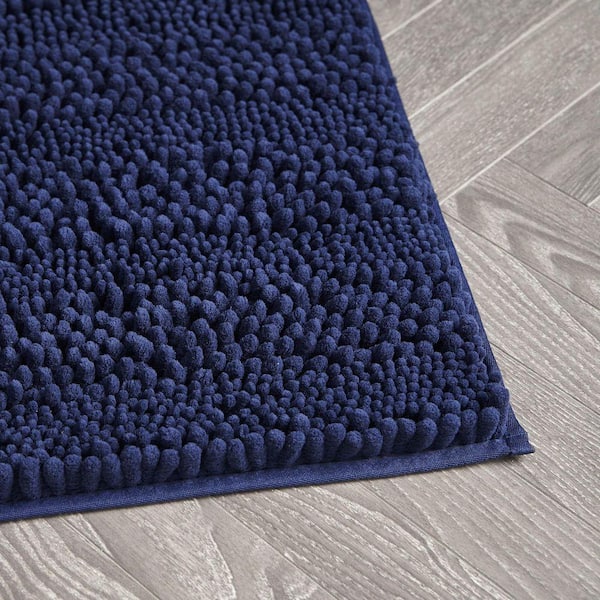 Laura Ashley Astor With TPR Backing 27 in. x 45 in. Indigo Solid