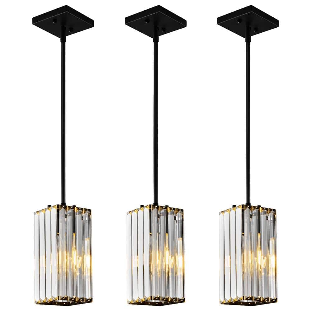 18W 3-Light Black Mini Rectangle Pendant Lighting Fixture for Kitchen Living Room Corridor price history on PriceWatchPro