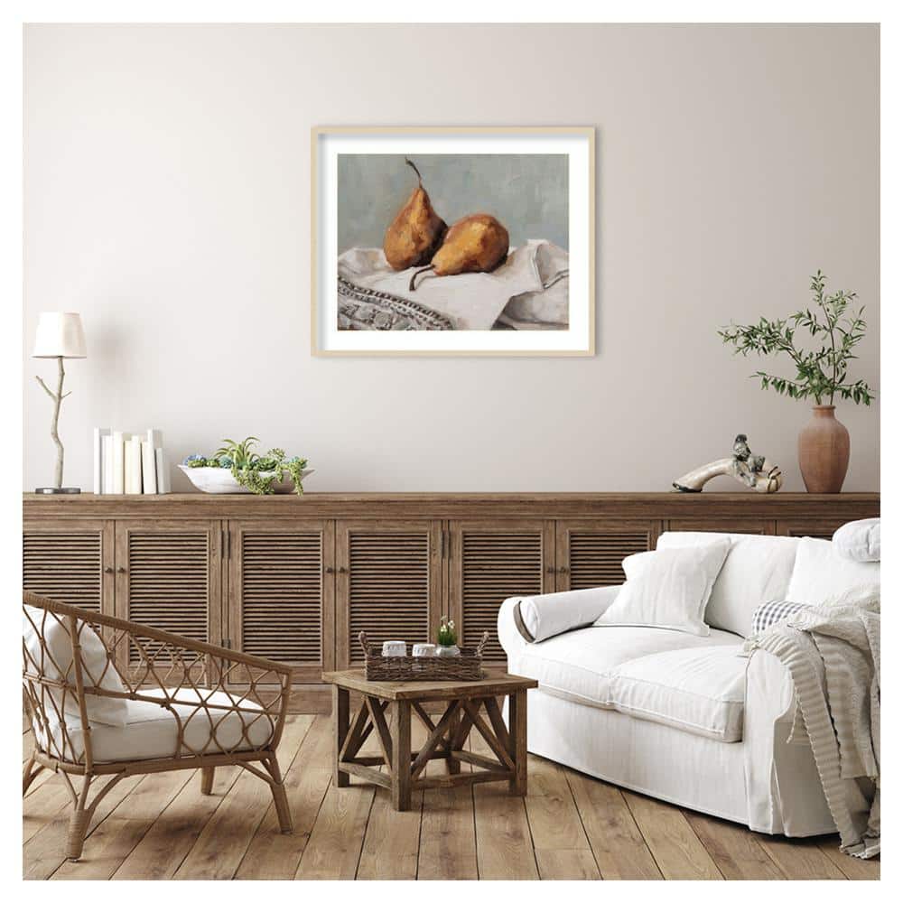 Pair of Pears II Brown Framed Canvas Print