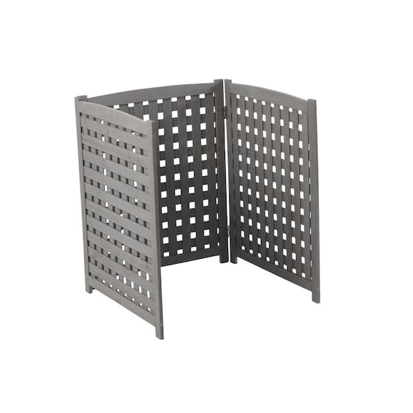 Unbranded 3-Panel 32 in. x 38 in. Wood Privacy Garden Fence-Outdoor Air Conditioner Fence Screen for Backyard, Garden