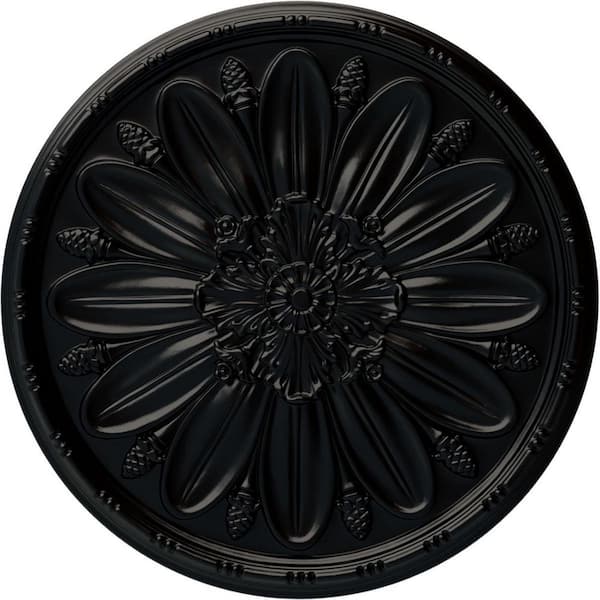 Ekena Millwork 29-7/8" x 1-3/8" Fairfax Urethane Ceiling, Hand-Painted Jet Black