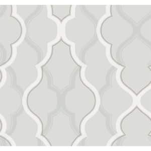 Silver Double Damask Paper Unpasted Matte Wallpaper (27 in. x 27 ft.)