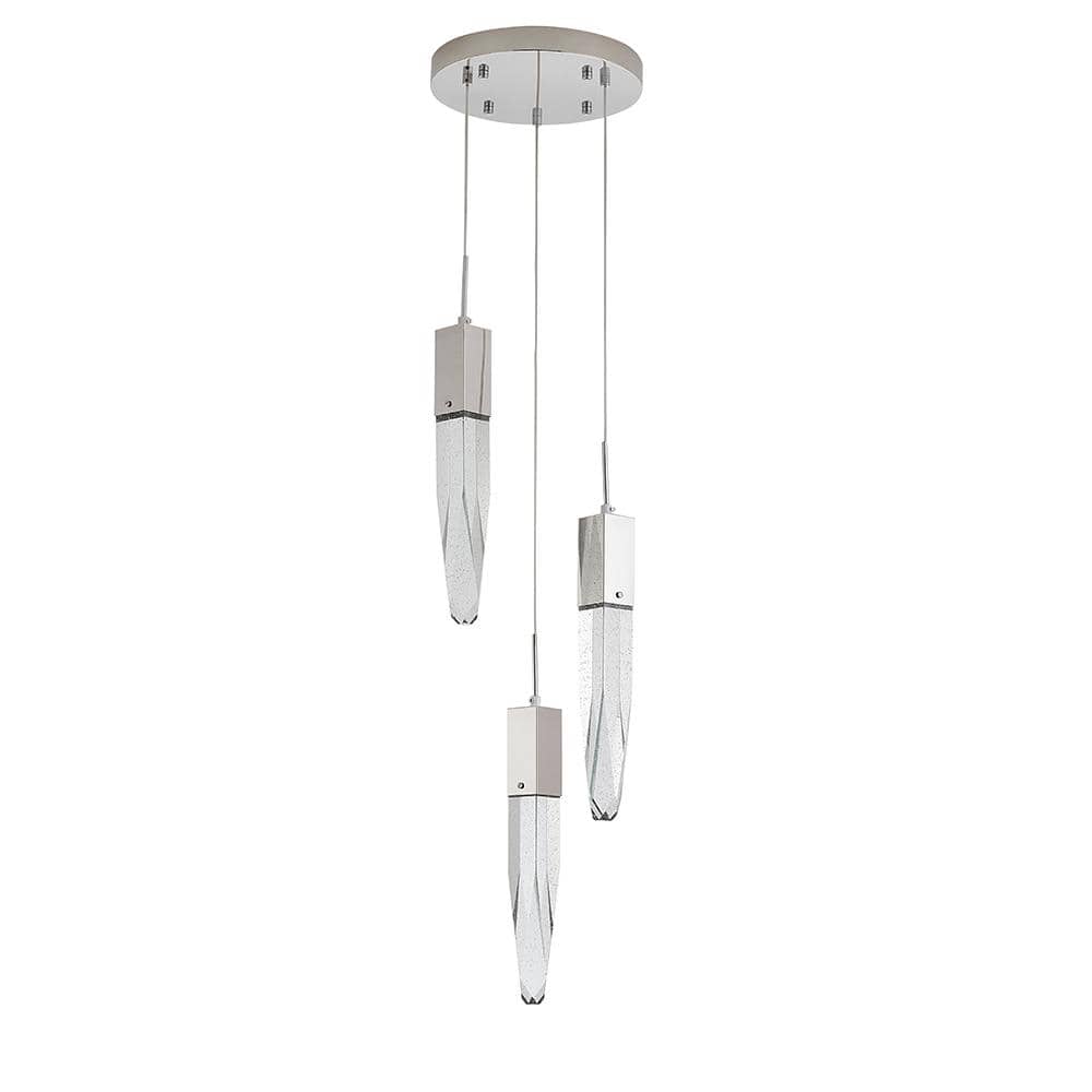 Elegant Chrome 12" Plug-In Chandelier with Iceberg Crystal Accents