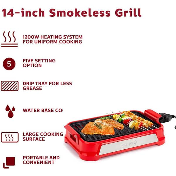 Smokeless Indoor Grill, 1200W Electric Grill Non-Stick Cooking Removable  Plate