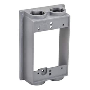 1/2 in. Weatherproof 4-Hole Single Gang Rectangle Extension