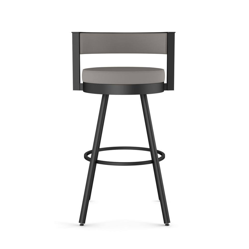 Eller 33.5" Modern Swivel Counter Stool in Taupe Grey Faux Leather