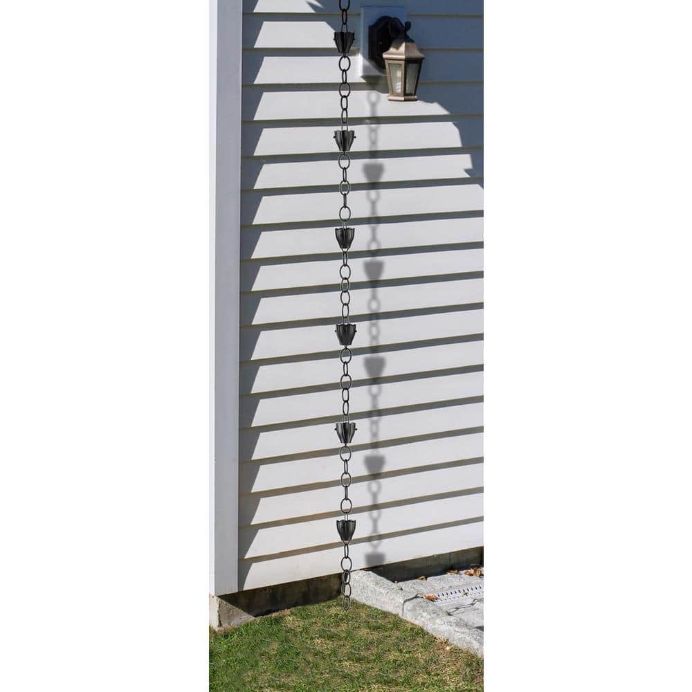 8.5 ft Black Aluminum Crocus Rain Chain