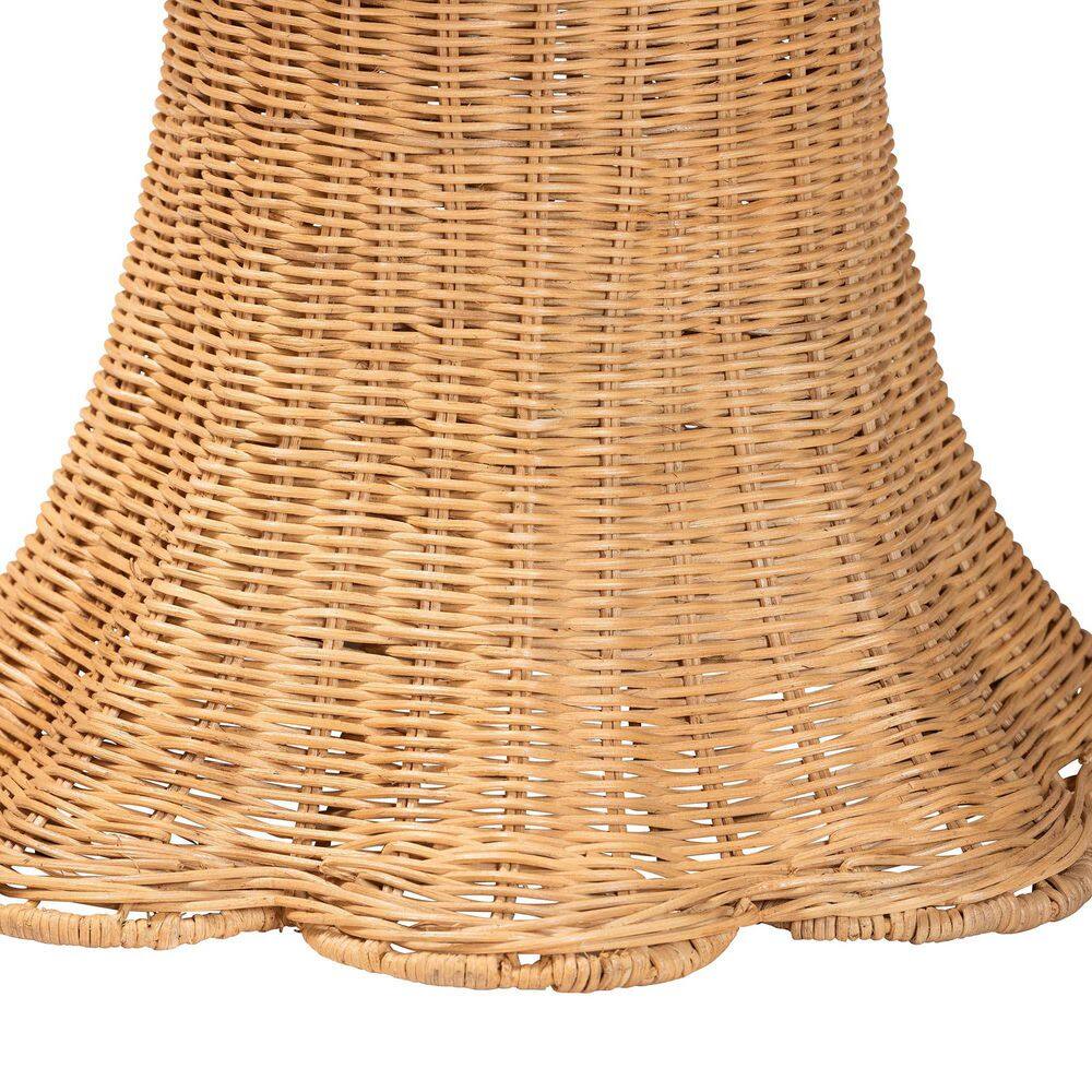 Avalon 22 in. Light Honey Round Rattan Wicker End Table - thumbnail 5