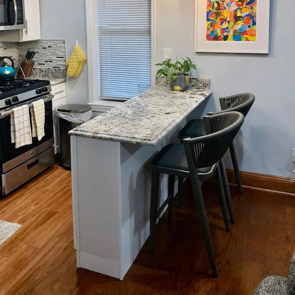 PURPLE LEAF Modern Aluminum Low Back Rattan Bar Height Outdoor Bar Stool with Backrest and Gray Cushion (4-Pack)